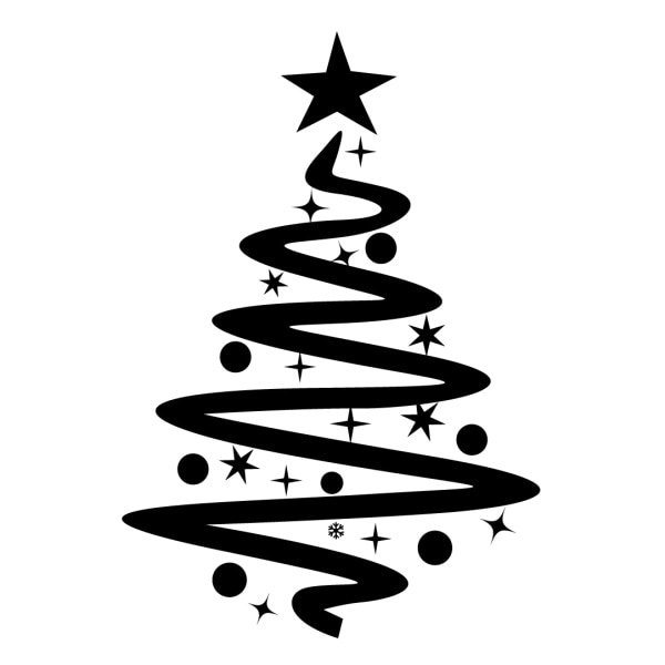 Sticker decorativ Brad de Craciun, Culoare Neagra, Dimensiune 40x28 cm