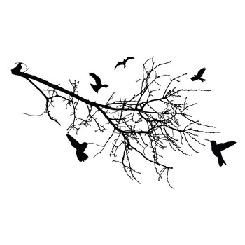 Crenguta cu Pasari Colibri, Culoare Neagra, Dimensiune 100x170 cm Crenguta cu Pasari Colibri, Culoare Neagra, Dimensiune 100x170 cm