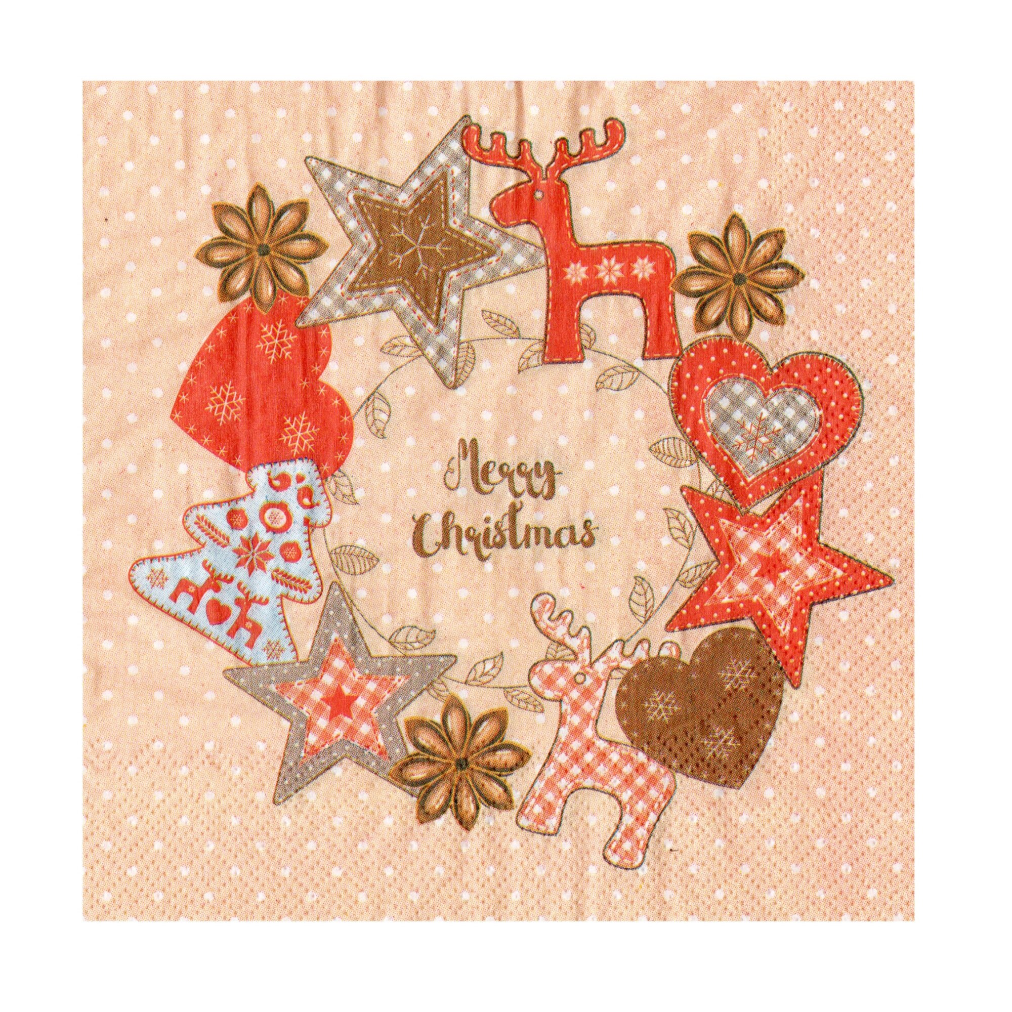 Pachet Servetele de Craciun Masa 20 buc Advent Roz de Sarbatori 33x33 cm