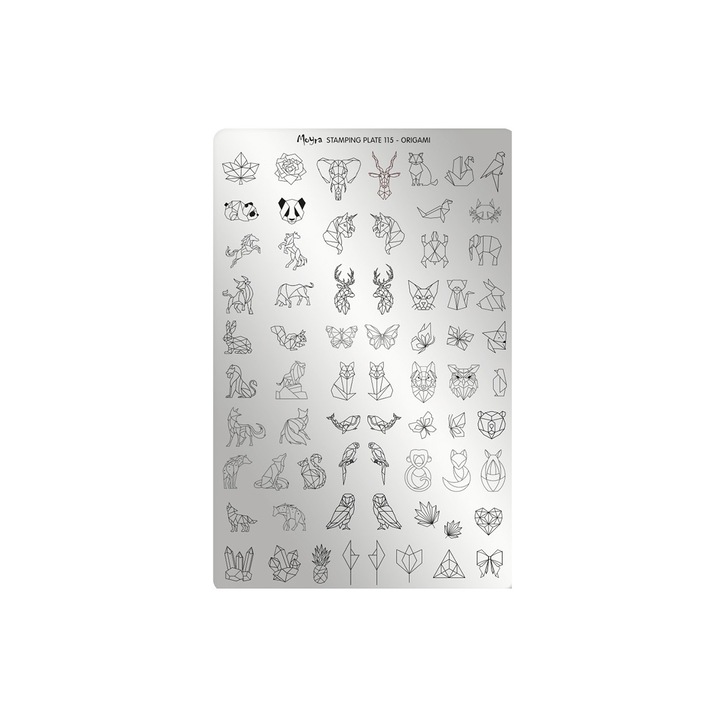 Matrita pentru stampila Moyra, 115, Origami, Gri-negru