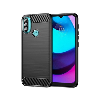 Husa Carbon Fiber compatibila cu Motorola Moto E20 / E40, Flexibila, HTPMAG® Protect, Black Husa Carbon Fiber compatibila cu Motorola Moto E20 / E40, Flexibila, HTPMAG® Protect, Black
