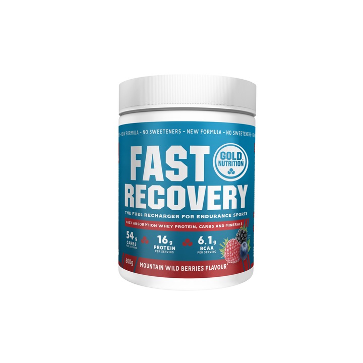 Pudra de refacere dupa efort, GoldNutrition, Fast Recovery, Fructe de padure, 600 grame