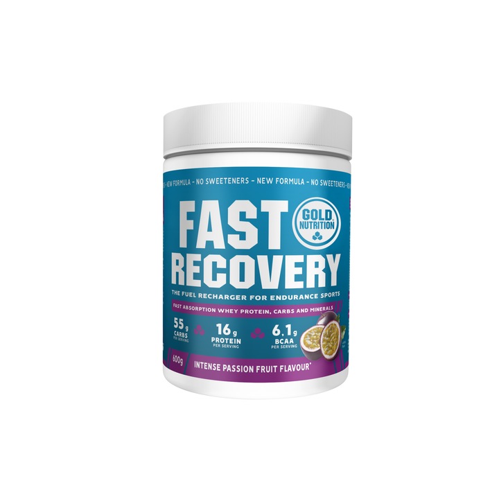 Pudra de refacere dupa efort, GoldNutrition, Fast Recovery, Fructul pasiunii, 600 grame