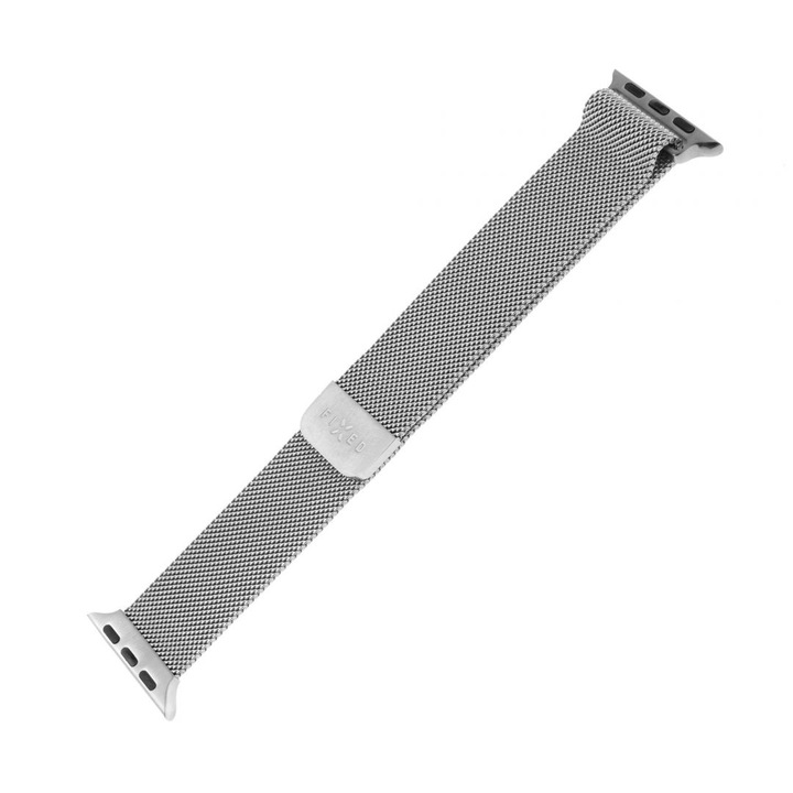 FIXED szíj rozsdamentes hálóval Apple Watch 42/44mm órához, ezüst, 181747, Okosóra kiegészítő