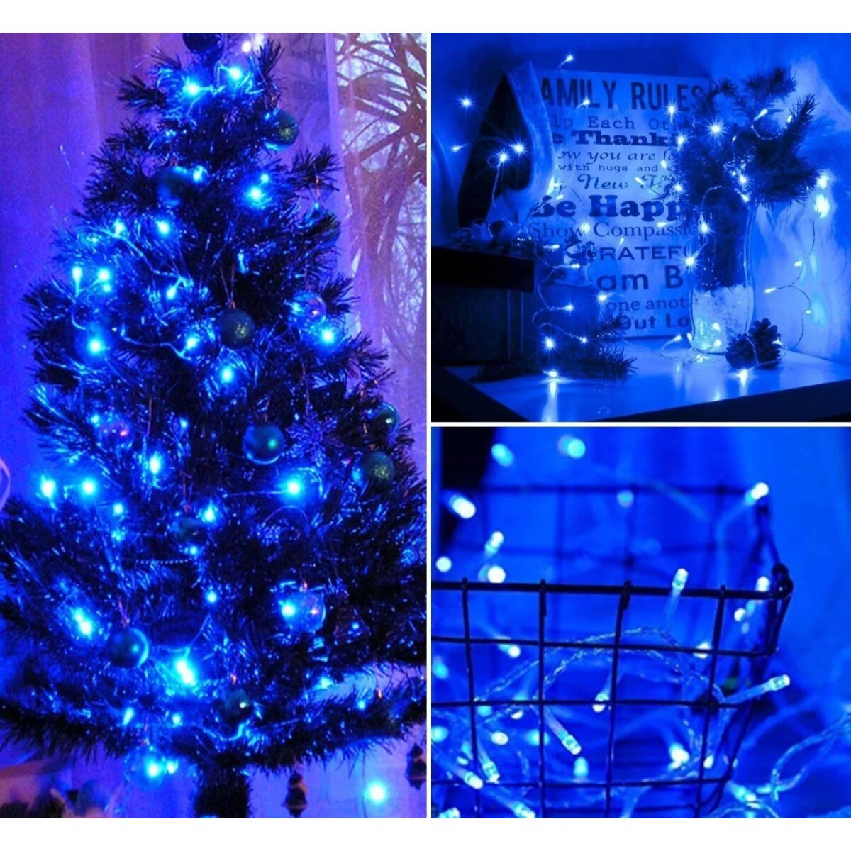 Коледна инсталация 200 светодиода - сини - eMAG.bg