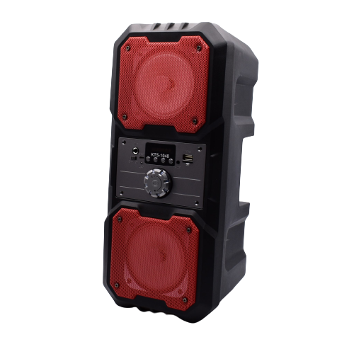 Boxa Portabila, MP3, TF/USB, Bluetooth, Radio FM, Putere 10W, 85 dB, Telecomanda, Negru/Rosu