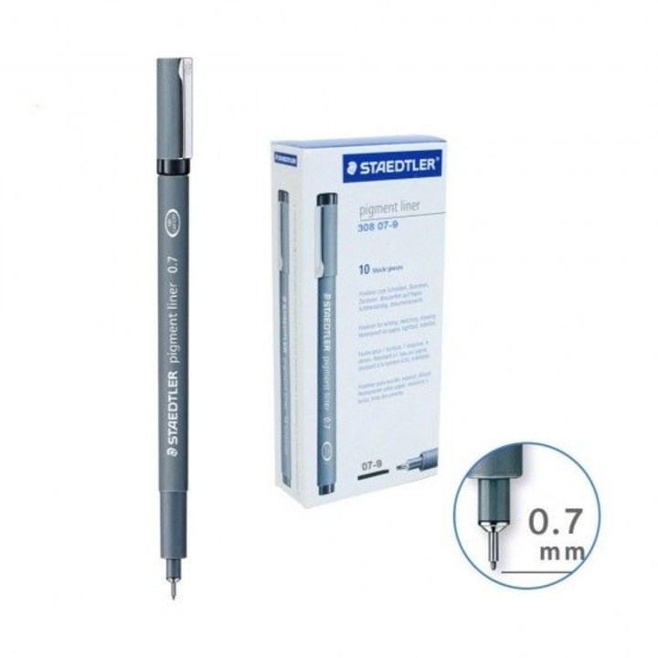 10 db Staedtler tollbetét készlet, 308, F, 0,07 mm, fekete