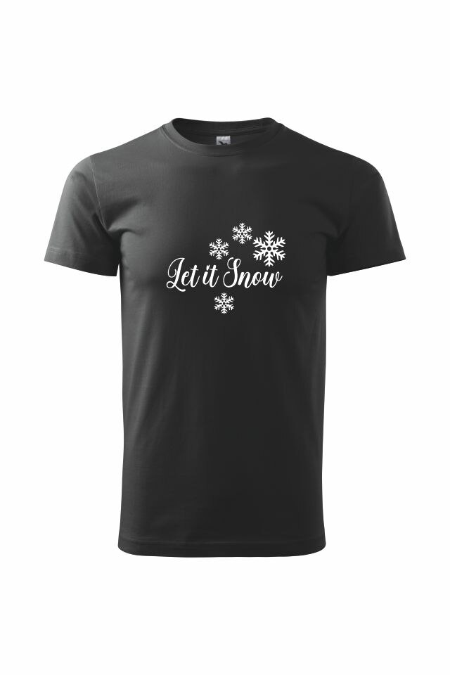 Tricou let it snow, Negru/Alb