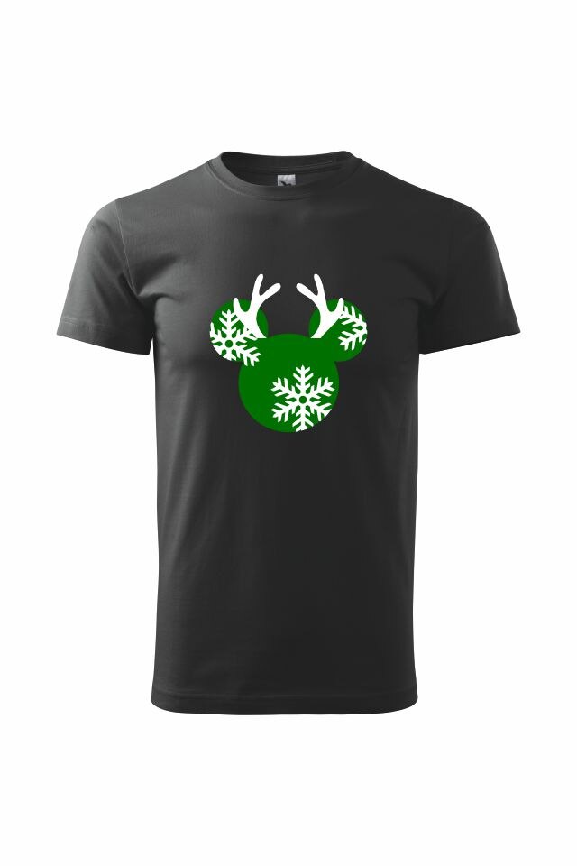 Tricou mickey christmas, Negru/Alb