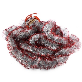 Beteala brad Craciun, PROCART, argintiu cu varf rosu, lungime 6 m, diametru 70 mm Beteala brad Craciun, PROCART, argintiu cu varf rosu, lungime 6 m, diametru 70 mm