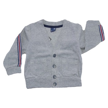 Cardigan cu maneca lunga pentru baieti Atut JR7180-116, Gri 116 CM Cardigan cu maneca lunga pentru baieti Atut JR7180-116, Gri 116 CM