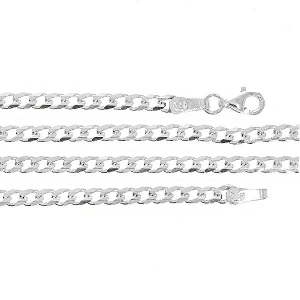 Lant Argint Barbatesc cu Zale, 55cm