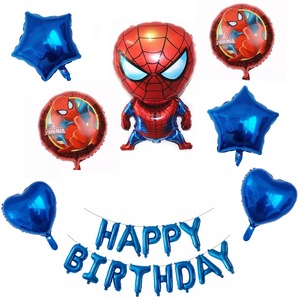 Set baloane tematica Spider Man, cifra albastra