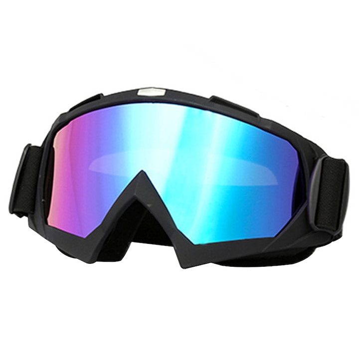 Ochelari ski HD, Vaxiuja, ABS, Reglabil, Rezistenta UVA/ UVB, Potrivit pentru schi, ciclism, bungee jumping, motocicleta, Multicolor