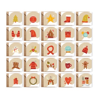 Set 25 de Felicitari de Craciun, Genette's ideas, Advent, 130x130mm Set 25 de Felicitari de Craciun, Genette's ideas, Advent, 130x130mm
