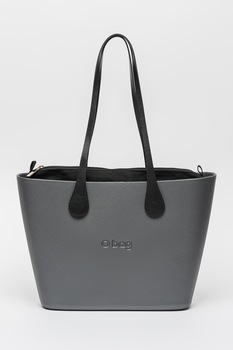 O bag - Urban kisméretű shopper fazonú táska logós részletekkel, Sötétszürke