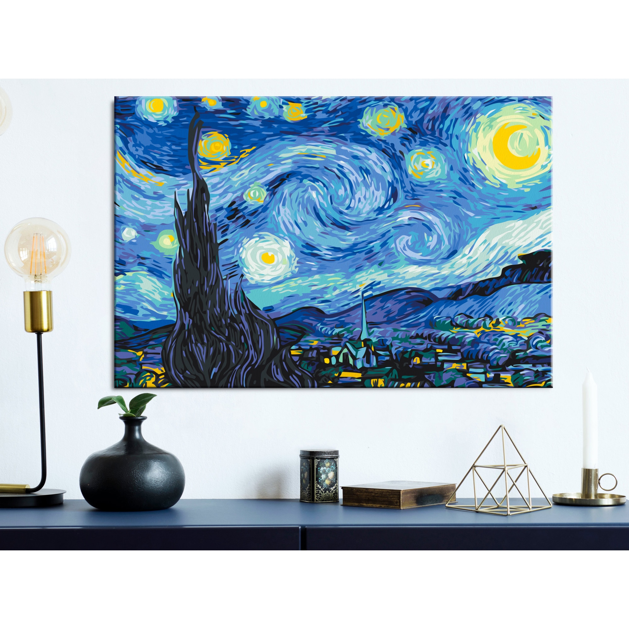 Pictura pe numere Artgeist, Van Gogh's Night, 60 x 40 cm eMAG.ro