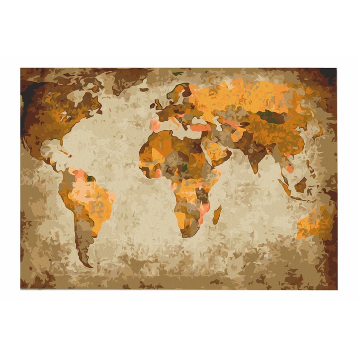 Pictura pe numere Artgeist, Brown World Map, 60 x 40 cm