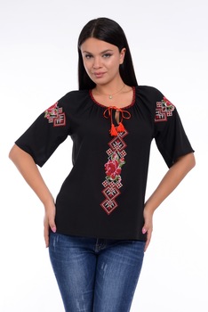 Ie Traditionala Romaneasca brodata, Dress To Impress, Negru Ie Traditionala Romaneasca brodata, Dress To Impress, Negru