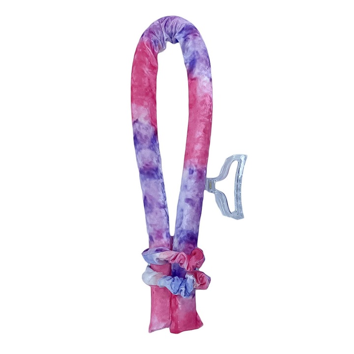 Bigudiu tip panglica RibbonCurl, model curcubeu, accesorii incluse, usor de utilizat, 90 cm, mov/roz, Doty