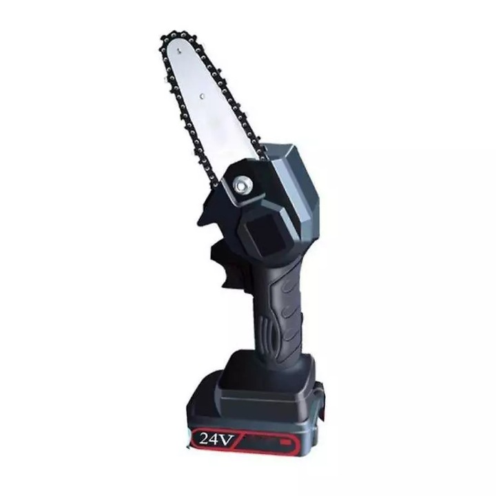 Mini Fierastrau Cu Lant Electric Portabil SIKS® Cu Acumulator Pentru Prelucrarea Lemnului, Lama 4 Inch, Valiza Inclusa, 800W, 88VF, 7500mAh, Negru