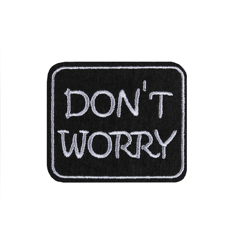 Aplicatie termoadeziva 62 x 52 mm Don't worry Argintiu