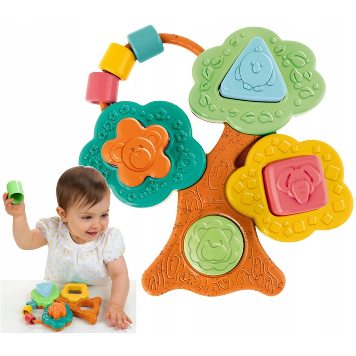 Jucarie Chicco Baobab Shape Sorter, 6-36 luni, Multicolor
