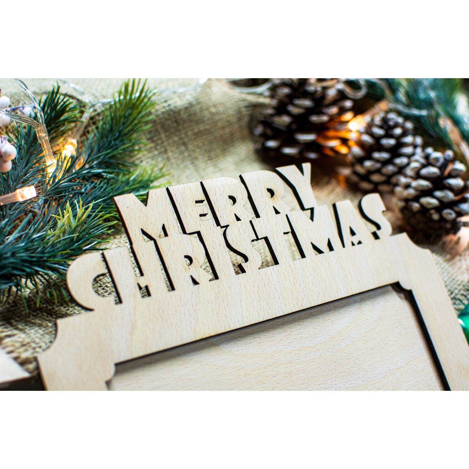 Merry Rama Rama foto de Craciun HH876 din lemn Merry Christmas - eMAG.ro