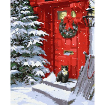 Pictura pe numere, In Ajun de Craciun, 40x50cm, culori acrilice, pensule, panza incadrata pe o rama de lemn Pictura pe numere, In Ajun de Craciun, 40x50cm, culori acrilice, pensule, panza incadrata pe o rama de lemn