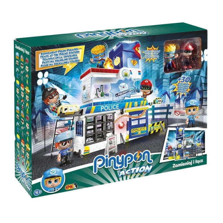 Комплект фигурки Epee PinaPon Police Station, +4 години, Многоцветен