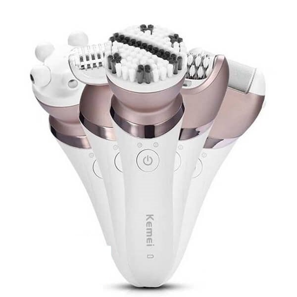 Epilator 5 in 1 Kemei KM8001, Alb / Roz eMAG.ro