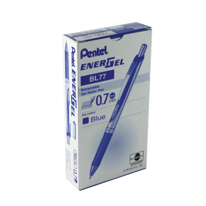 Set 12 pixuri Pentel EnerGel XM BL77, 0.7 mm, Albastru