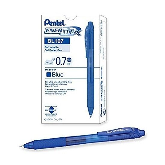 pixyleo Set 12 pixuri Pentel EnerGel X, 0.7 mm, Albastru, BL107-BX - eMAG.ro