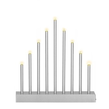 Lumanari decorative de Craciun, 9 LED-uri, 26.5x25x23.5 cm, baterii 3xAA, culoare alb cald Lumanari decorative de Craciun, 9 LED-uri, 26.5x25x23.5 cm, baterii 3xAA, culoare alb cald