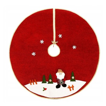 Covoras rotund pentru bradul de Craciun, diametru 90 cm, culoare rosu/alb Covoras rotund pentru bradul de Craciun, diametru 90 cm, culoare rosu/alb