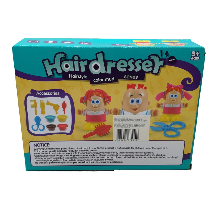 Set Creativ Plastilina Gelatina la borcan, Hair Dresser, Hairstyle cu figurine si ustensile ajutataoare, Vision®