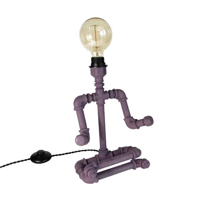 Lampa in stil industrial Yoga Man, 35 cm, mov