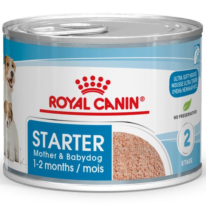 Hrana umeda pentru caini Royal Canin, Starter Mousse, conserva 195g