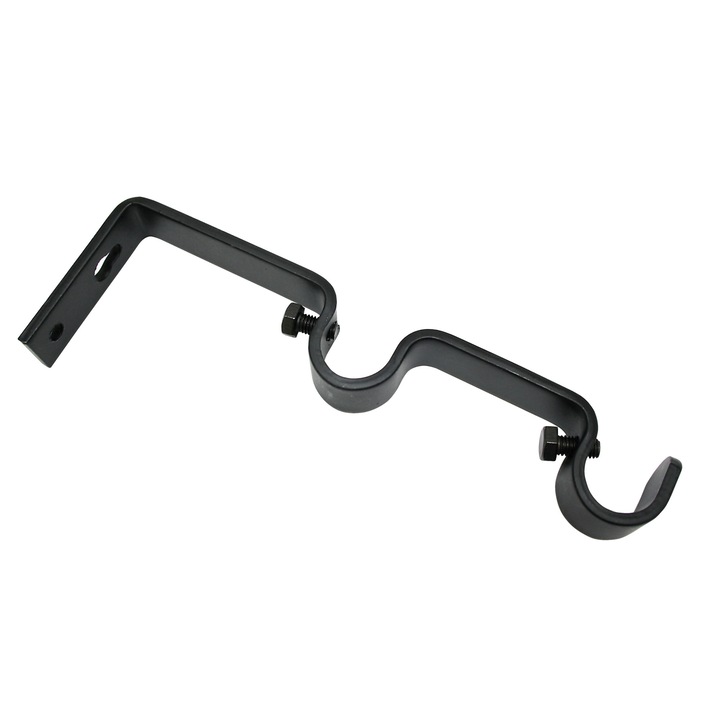 Двойна конзола за корниз Sunpro Мемфис Ø16 мм, черен, 7/14 см