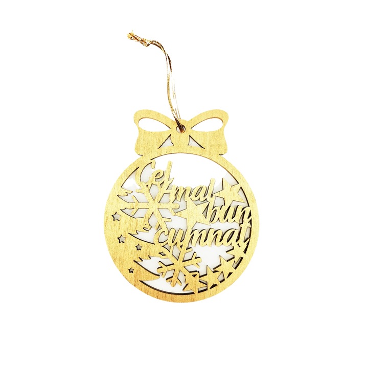 Glob personalizat "Cel mai bun cumnat", Auriu, Lemn