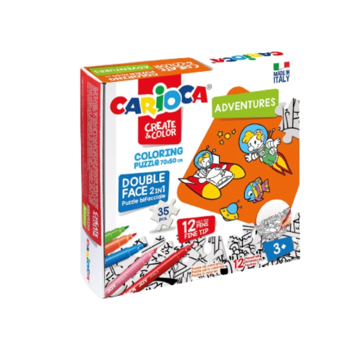 Комплект пъзел и 12 приключения Baby Carioca, 35 части, многоцветни