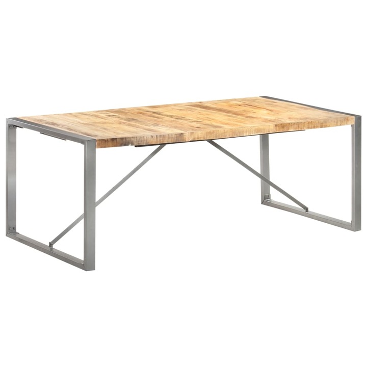 Кухненска маса vidaXL, 200x100x75 см, необработено мангово дърво масив, 43.8 кг 321565
