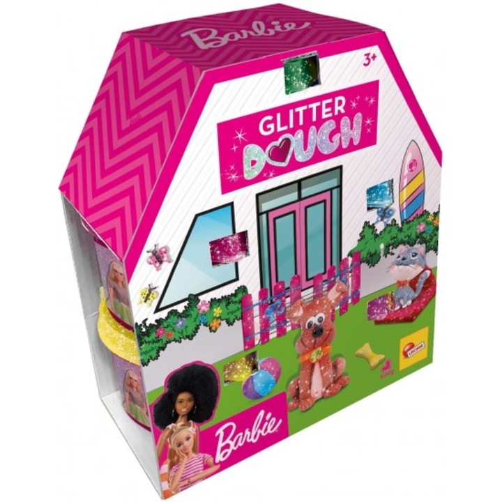 Barbie Glitter gyurmakészlet, 5 szín