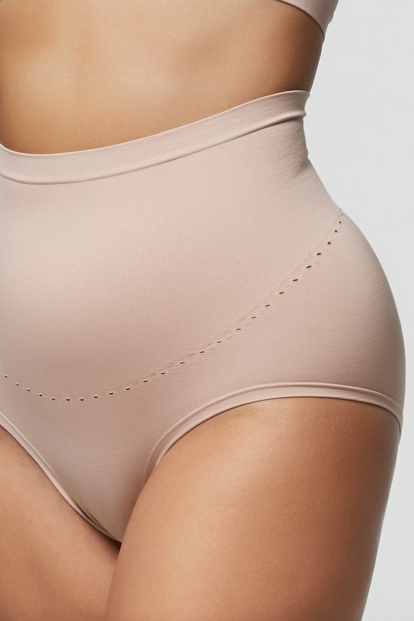 Chiloti modelatori Pompea cu talie inalta din microfibra Vita Alta Comfort  Size, Skin-Nude