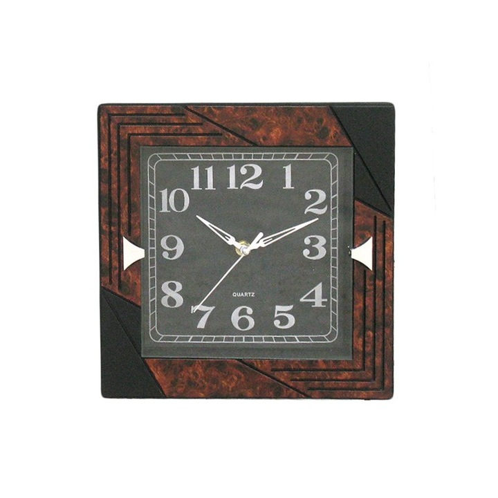 Квадратен часовник за стена, Пластмасов, М1 26 х 26 см