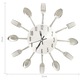Ceas de perete model lingura/furculita argintiu 31 cm aluminiu 325162