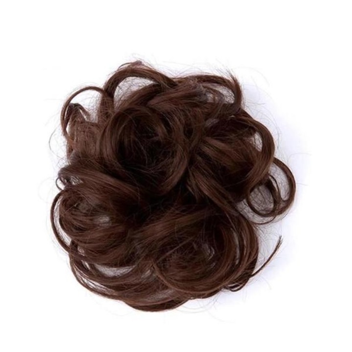 Elastic din par natural, maro inchis, Oskar Shop