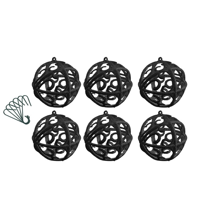 Коледни играчки Rea Tutumi KL-21X25, 6 броя, Черни