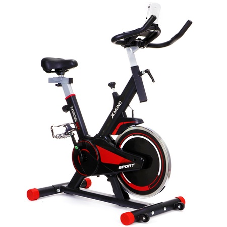 bicicleta de fitness, Xmund, Fly greutate 13 KG , Greutate 130 KG, Monitor LCD, Negru pret ieftin