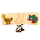 Set 3 ​Puzzle din lemn, animalute, 14 piese, 7toys